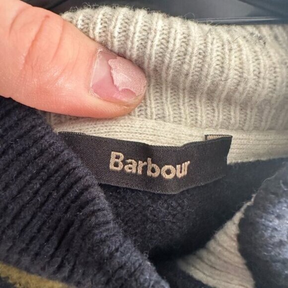 Men's BARBOUR Argyle Sweater - Navy, Yellow, and Olive - Picture 2 of 9